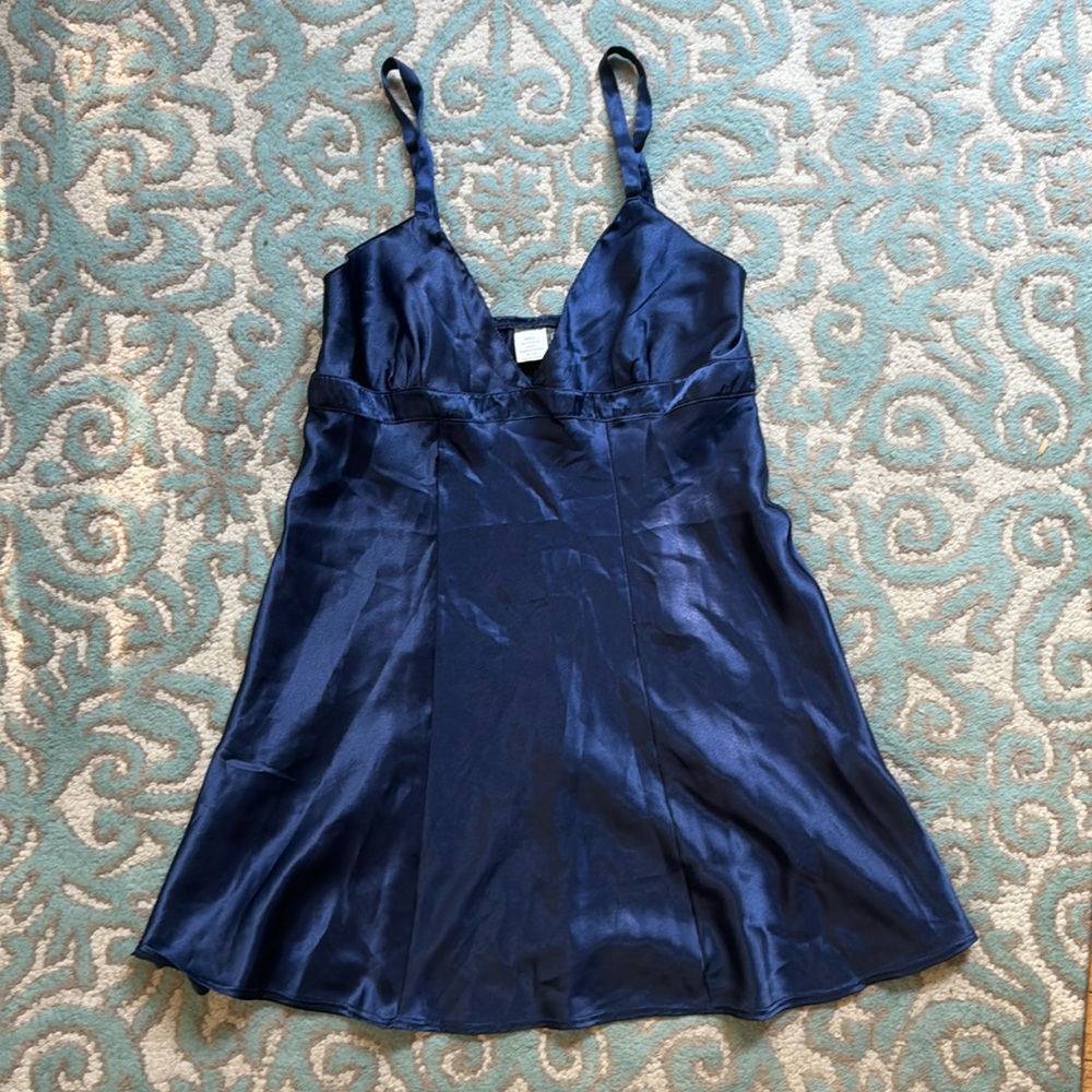 Navy satin babydoll nightie